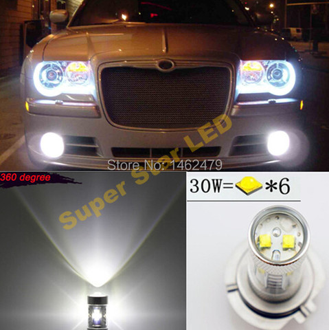 Pair  White  H10 9140 9145  XBD  Chips LED  Fog light  DRL  Bulb For  Chrysler 300 C Sebring PT  Dodge Magnum Cruiser ► Photo 1/5