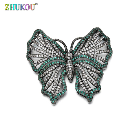 44*40mm Brass Cubic Zirconia Gold Butterfly Charms Connectors DIY Jewelry Bracelet Necklace Making, Model: VS275 ► Photo 1/3