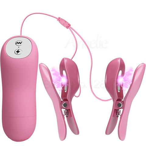 New Electric Shock Nipple Vibrator Vibrating Nipple Clamps Breast Massage Labia Clitoris Pussy Clip Vibrators Sex Toys for Women ► Photo 1/6