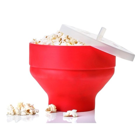 2022 New Popcorn Microwave Silicone Foldable Red High Quality Kitchen Easy Tools DIY Popcorn Bucket Bowl Maker With Lid ► Photo 1/6