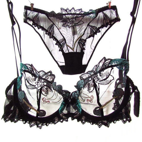 Sexy Lace Lingerie Set Women's Underwear Transparent Bra Panty Sets Lace Black  Lingerie Bra Set Underwear Set - Bra & Brief Sets - AliExpress