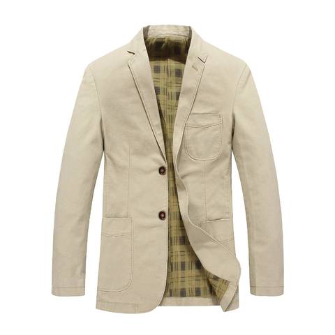 Brand Men's Blazers Male Coat Military Style 100% Cotton Suit Casual Jacket Men Clothing Masculino 4XL AF5618 ► Photo 1/6