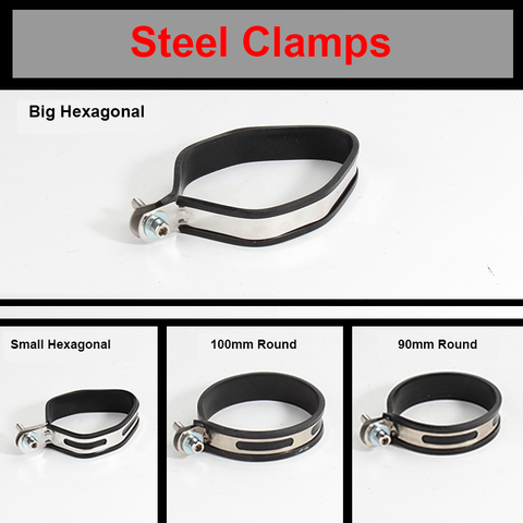 Stainless Steel & Carbon Finer Motorcycle Exhaust clamp muffler Supporting Bracket Mount Clamp Strap Hexagonal and Round ► Photo 1/4