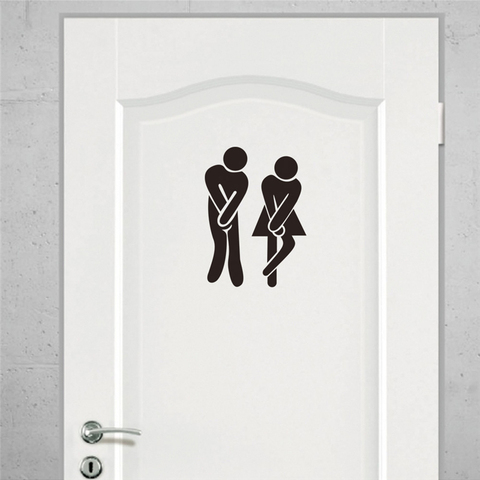 Funny Toilet Sign Wall Stickers Bathroom Decoration Diy Creative Adesivos De Paredes Home Decal Wall Mural Art Posters Removable ► Photo 1/4