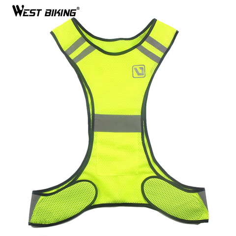 WEST BIKING Adjustable Night Riding Safety Reflective Vest Cycling Vest Safety Warning Fluorescence Night Clothes Bicycle Vest ► Photo 1/6