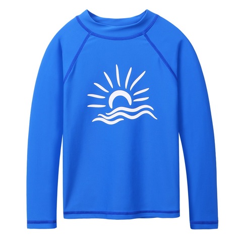 BAOHULU Royal Blue Long Sleeve Rashguard Boys Kids Swimwear Sun Shirts UPF 50+ Swimsuit Girls Swim Rash Guard Beach Wear ► Photo 1/6