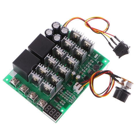 DC 10-55V 12V 24V 36V 48V 55V 100A Motor Speed Controller PWM HHO RC Reverse Control Switch With LED Display ► Photo 1/6