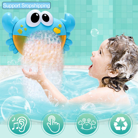 Bubble Machine Crabs Music Light Electric Bubble Maker Baby Kids Outdoor Swimming Bathtub Soap Machine with Music Water Toy Cute ► Photo 1/6
