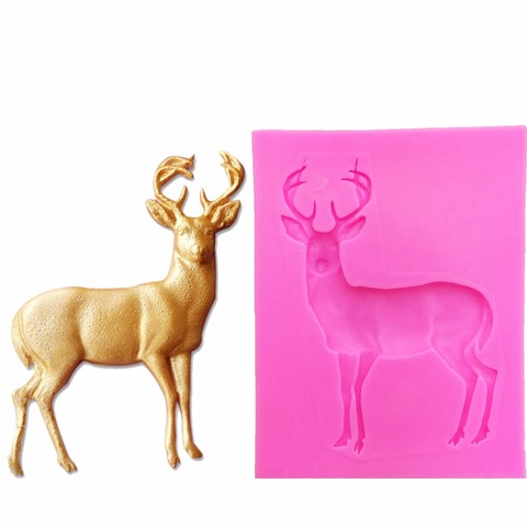 DIY Kitchen cake baking Deer silicone mold fondant molds Christmas day cake decoration tools chocolate gumpaste mould T1099 ► Photo 1/5