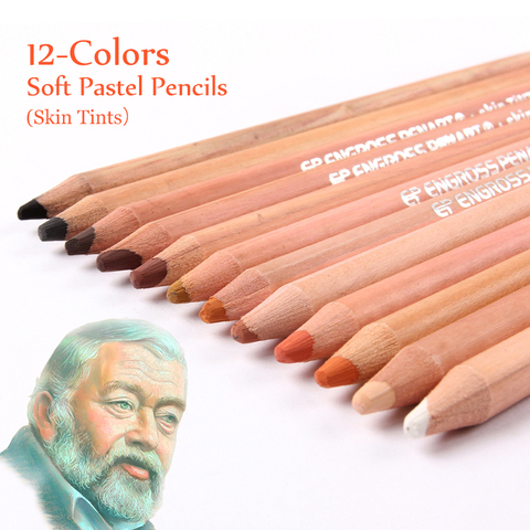 12 Professional Soft Pastel Pencils Wood Skin Tints Pastel Colored Pencils For Drawing School Lapices De Colores Stationery ► Photo 1/6