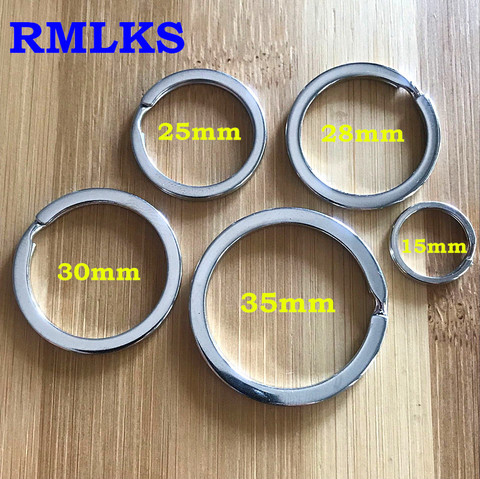 10 Pcs/lot Key Ring Metal Silver Nickel Split Key Ring Keyring 15mm 25mm 28mm 30mm 35 Connectors Stainless Steel ► Photo 1/6
