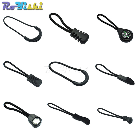 10pcs/pack Zipper Pulls Cord Ends Strap Lariat Black For Apparel Accessories ► Photo 1/6