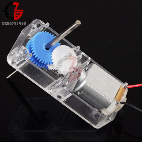 DC 1.5-6V 130 Gear Motor 1:94 DC Motor 85-120 RPM with Transparent Protective Box Shell Case for Smart Robot RC Car DIY ► Photo 1/5