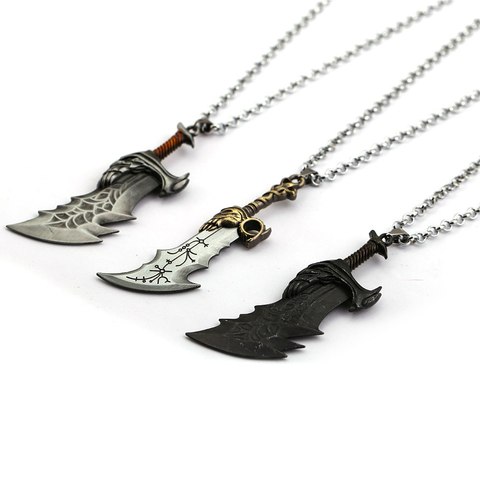 Hot Game God Of War Weapon Blades of Chaos Jewelry Statement Pendant Necklace Kratos Pendants Choker Men Charm Gift Accessory ► Photo 1/5