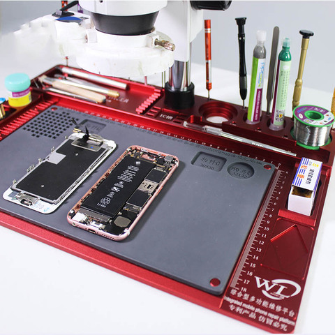 Multifunctional Aluminum Alloy Pad for Microscope High Heat Resistant Maintenance Mat For  Phone Repair Platform ► Photo 1/6