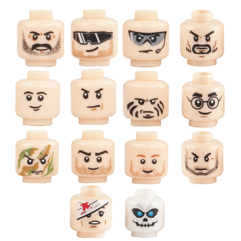 WW2 Military Army Soldier Figures Face Heads Building Blocks City Halloween Accessory Modern SWAT Minifigs Skull Parts Brick Toy ► Photo 1/6