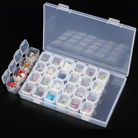 28 Grids Plastic Storage Box Jewelry Beads Storage Case Transparent Compartment Medicine Box Organizer  Adjustable Organizer ► Photo 1/6