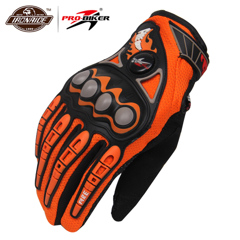 PRO-BIKER Motorcycle Gloves Motorbike Motocross Motor Riding Cycling Bicycle Full Finger Gloves Moto Gloves Orange MCS-23 ► Photo 1/6