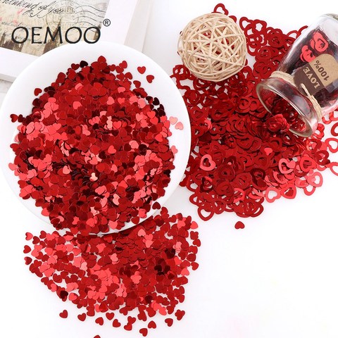 15g/30g/45g Heart  Paillettes Glitter PVC Lose Sequins Beautiful GlitterWedding Party Table Decoration for Romantic Atmosphere ► Photo 1/5
