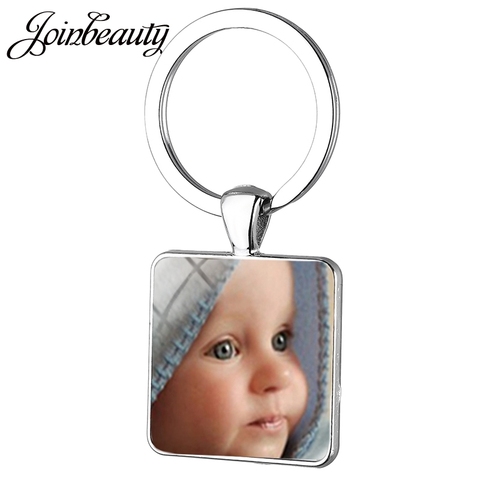 JOINBEAUTY Keychain Custom Photo Of Your Baby Mum Child Grandpa Parent For Family Gift Square Keychain NA01 ► Photo 1/6