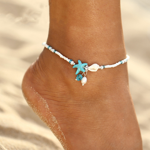 Shell Anklet Beads Starfish Anklets For Women Fashion Vintage Handmade Sandal Statement Bracelet Foot Boho Jewelry ► Photo 1/6