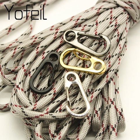 5PCS Multi-Function Mini Spring D Style Snap Clip Paracord Alloy Hanging Buckle Key buckle  Quick Hook Backpack Climbing ► Photo 1/6
