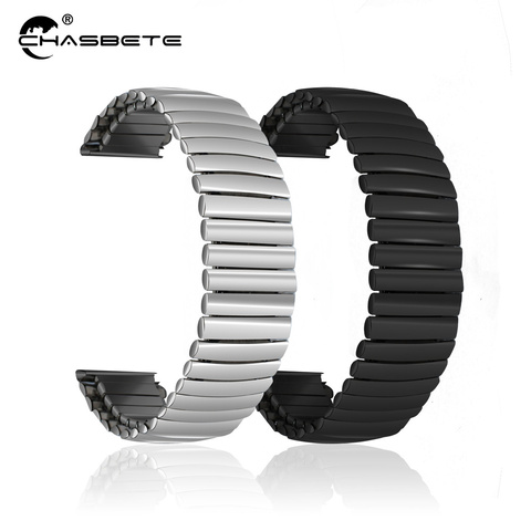 Stainless Steel Watch Band 12mm 14mm 16mm 18mm 20mm 22mm 24mm Elastic Strap Loop Wrist Expansion Belt Strech Bracelet black ► Photo 1/6