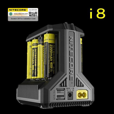 Nitecore i8 Intelligent Charger 8 Slots Total 4A Output Smart Charger for IMR18650 16340 10440 AA AAA 14500 26650 and USB Device ► Photo 1/3