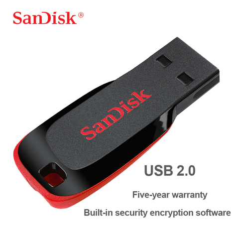 100% Original SanDisk USB 2.0 Mini Pen Drives 64GB 32GB 16GBUSB Flash Drive Stick U Disk USB Key PENDrive for PC ► Photo 1/6