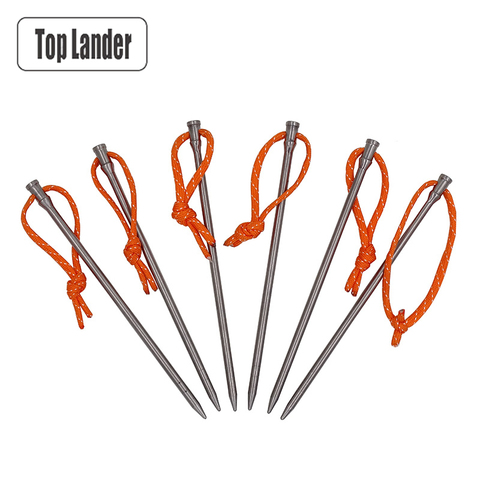 Titanium Tent Pegs Ultralight High Strength Tent Stakes Lightweight Windproof Rope Nail Camping Tent Accessories Never Rusty ► Photo 1/6