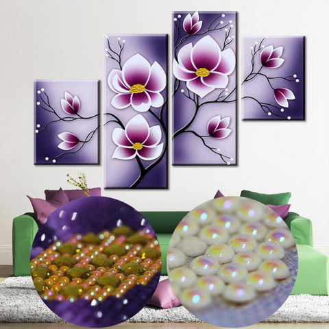 specially Shaped drill 4 pieces DIY Embroidery Painting Diamond Painting Mosaic for Round Diamonds Rhinestones flowers new style ► Photo 1/1