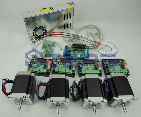 CNC kit 4 axis controller kit, Nema23 76mm 3A stepper motor + CNC 4 Axis TB6560 Stepper Motor Driver +250W Power supply ► Photo 1/1