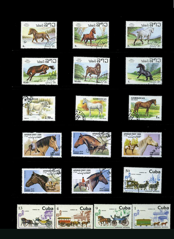50 PCS/lot Animal Topic Horse From The World Wide With Post Mark Postage Stamps Collecting ► Photo 1/6