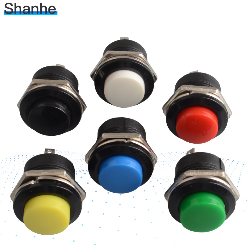 5PCS 16MM Blue Momentary OFF-ON N O Push Button Switch 250V AC 