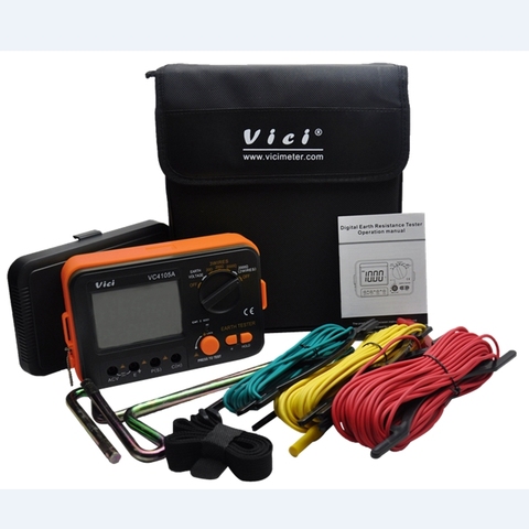 LCD Digital Earth Resistance Tester Ground Resistance Voltage Meter Lightning Rod Measuring Instrument Tools VICI VC4105A ► Photo 1/6