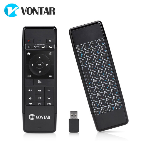 VONTAR 2.4GHz Air Mouse Wireless Keyboard 6-Axis IR Learning Remote Control with Backlit rechargable for Android TV BOX PC ► Photo 1/6