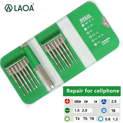 LAOA precision screwdriver material  S2 12 in 1 multifunction high quality repair for Cellphone Clock Laptop ► Photo 1/5