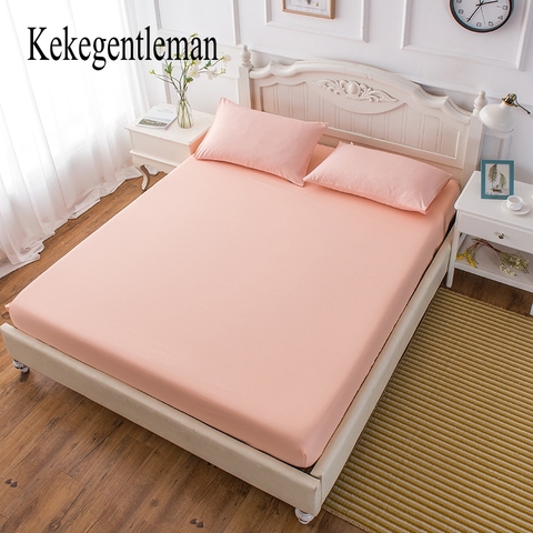 Fitted Sheet Mattress Cover with All-around Elastic Rubber Band Bed Sheet Bed Linens Solid Color ► Photo 1/6