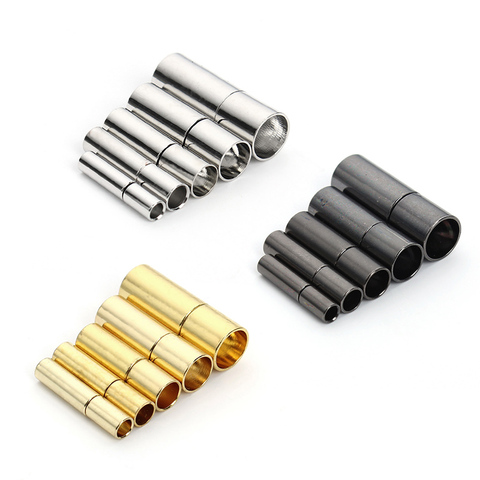 20pcs/lot Gunmetal/Gold/Rhodium Metal End Caps End Clasps Fits 2.5/2/3/4/5/6mm Round Leather Cord for DIY Jewelry Findings F802 ► Photo 1/5