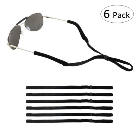 Adjustable Eyewear Retainer, Universal Fit Rope Eyewear Retainer, Sport Unisex Sunglass Retainer Holder Strap, Set of 6 (Black) ► Photo 1/6