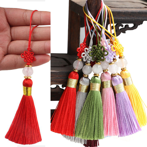 2pcs/lot jade beads Tassel Chinese knot Silk Tassels DIY Crafts Gift jewelry Making earrings accessories Clothing Pendant Decor ► Photo 1/6