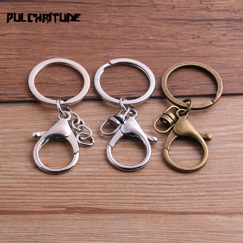 5pcs 30mm Key Ring Long 70mm Popular classic 2 Colors Plated lobster clasp key hook chain jewelry making for keychain P6681 ► Photo 1/6