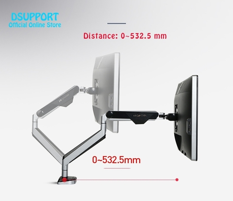 New D8A Aluminum Gas Spring Full Motion Desktop Monitor Holder LCD Computer Mount Arm Loading 2-9kgs With Two USB Port ► Photo 1/1