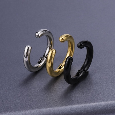 1 Piece Stainless Steel Painless Ear Clip Earrings for Men Women Punk  Silver Color Non Piercing Fake Earrings Jewelry Gifts