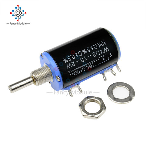 WXD3-13-2W 10K ohm Multiturn Wirewound Potentiometer Adjustable Resistor ► Photo 1/6