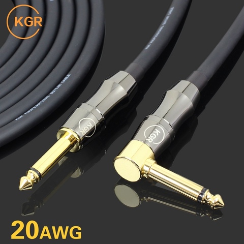 KGR  6 Meters/ 20 Feet Electric Guitar Cable Bass Musical Instrument Cable Cord 1/4 Inch Straight to Right Angle Plug ► Photo 1/6