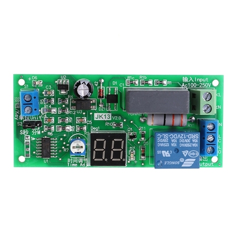 OOTDTY AC220V Delay Timer Switch Turn Off Board 0 Seconds-99 Minutes Delay Relay Module ► Photo 1/6