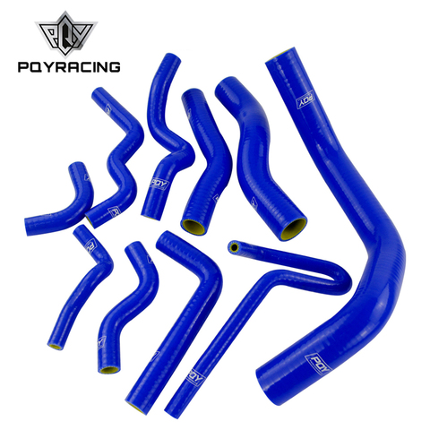 PQY RACING - 10PC Blue Silicone Radiator Hose Kit for Nissan Silvia 200SX 240SX S13 S14 S15 SR20DET PQY-LX1602C-QY ► Photo 1/6