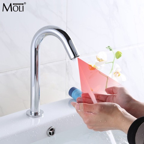 MOLI Basin Faucet Chrome Faucet Ceramic Plate Spool Water Saving Battery Power Automatic Infrared Sensor Touch Tap MLS83 ► Photo 1/6