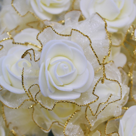 20pcs 4cm Glitter Fringe Silk Foam Flowers DIY Handmade Artificial Rose Flower Heads for Wedding Tutu Decoration Head Flowers ► Photo 1/6